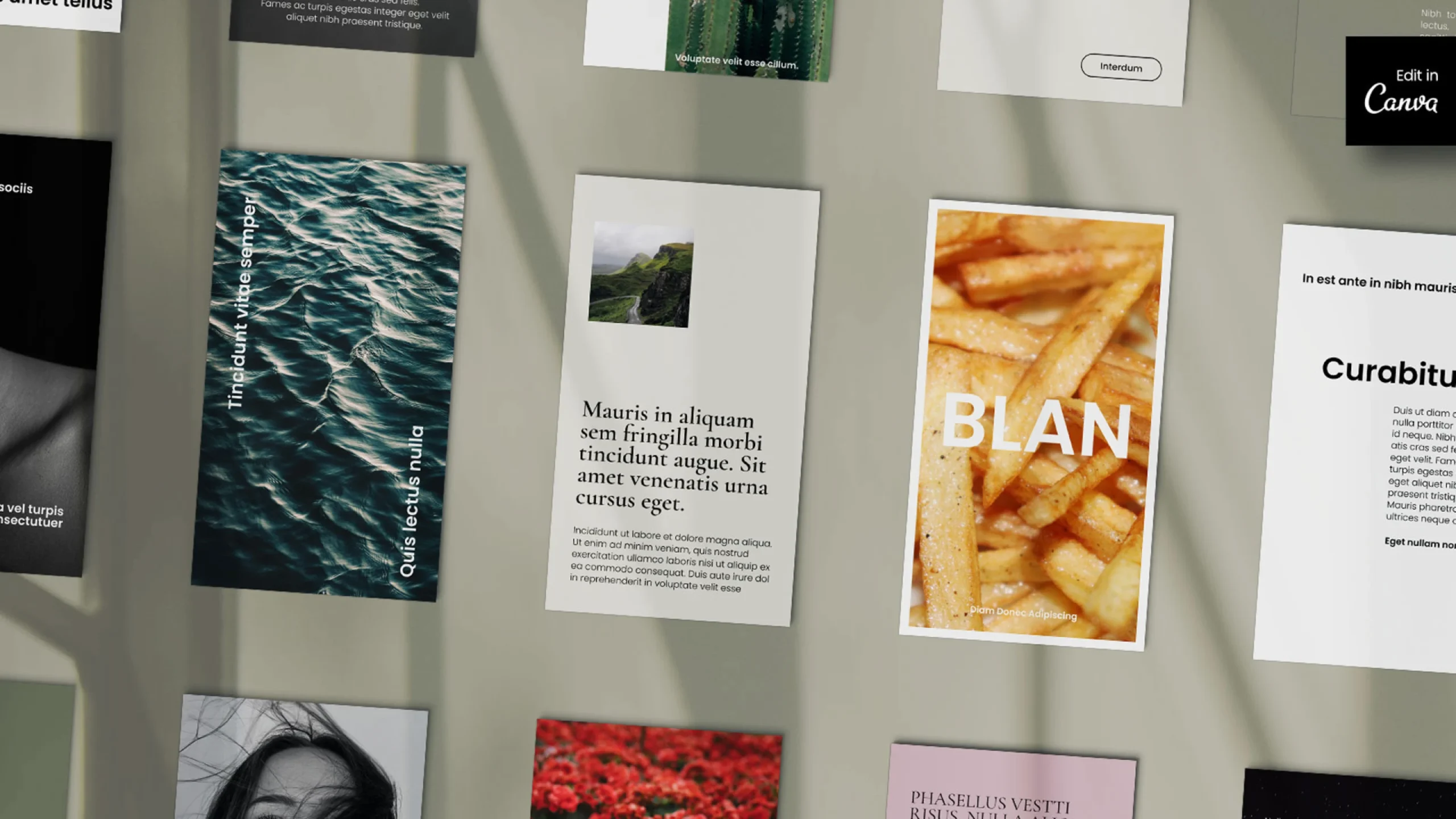 Grid of Instagram stories