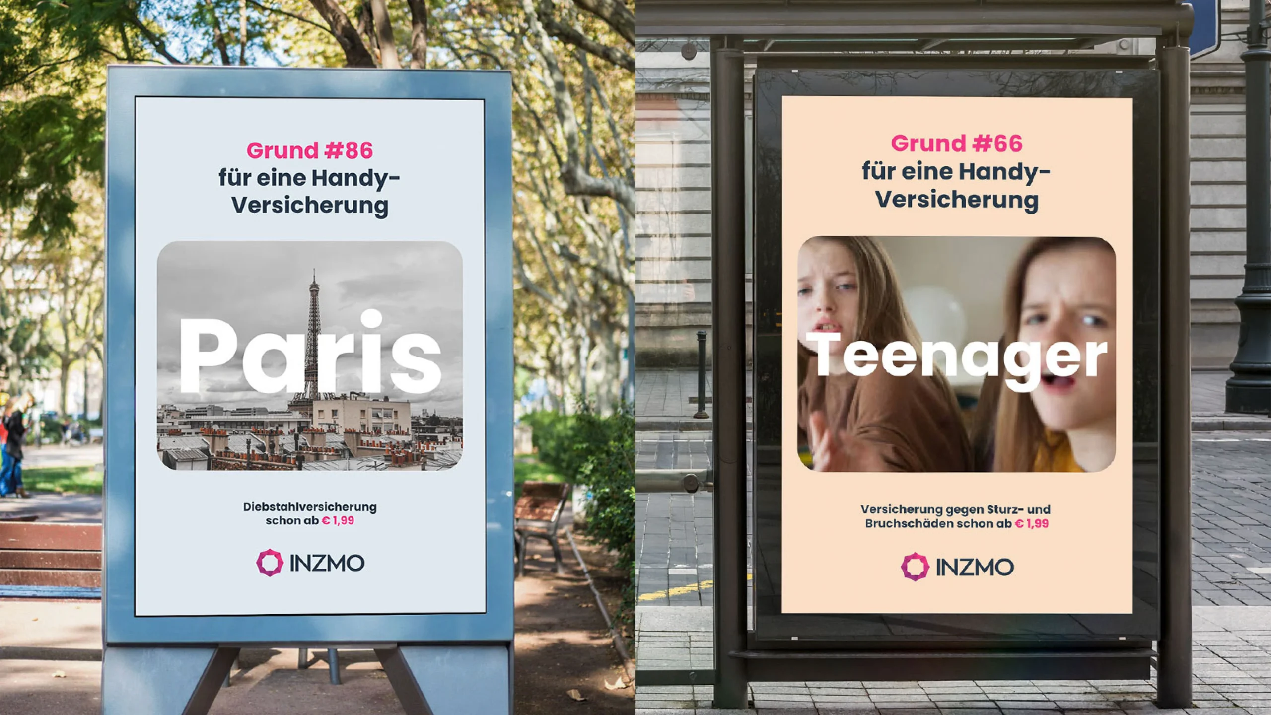 Paris & Teenager Visual for the OOH Ad Campaign Concept for INZMO Insurance