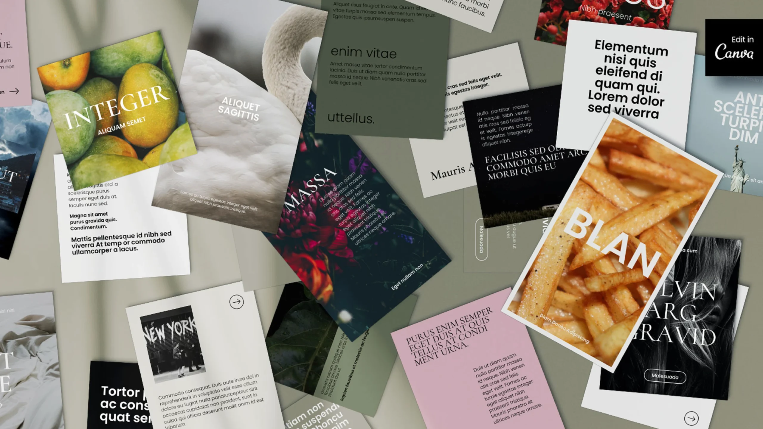 Pile of different social media assets